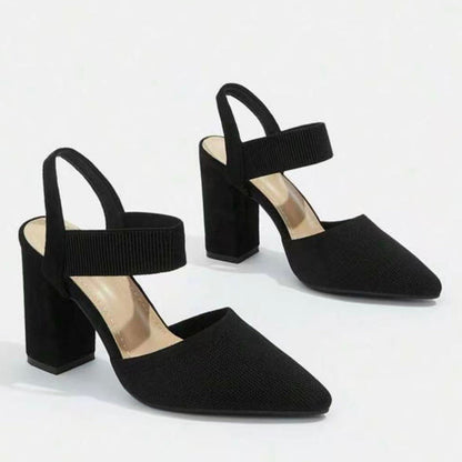 🔥 50% RABATT på utvalda produkter🎉Spetsiga pumps med blockklack och slingback