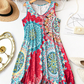 👗 50% RABATT! 🌸 Avslappnad ärmlös sommarklänning i A-linje med tryck – Lätt, ledig & perfekt för stranden, picknick eller lata sommardagar ☀️