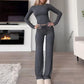 👚 50% RABATT! 👖 2-delat damset – Casual topp & byxor, minimalistisk stil – Mjukt material, ledig passform & perfekt för vardag, resor eller hemmakontor ✨