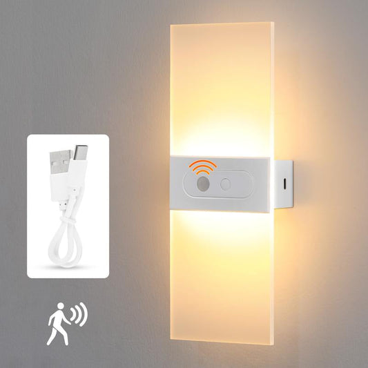 🏠💡 50% RABATT! Uppladdningsbar Vägglampa med Rörelsesensor – Trådlös, 3 Lägen & Varmvitt Ljus – Perfekt för Hall, Trappa & Källare ✨