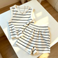 🏆LAST DAY SALE 50% OFF🔥Women's Striped Sleeveless Top & Shorts Set