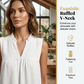 👚 50% RABATT! 💕Prickig ärmlös topp – V-ringning i spets, volanger, babydoll-passform 🌸