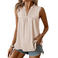 👚 50% RABATT! 💕Prickig ärmlös topp – V-ringning i spets, volanger, babydoll-passform 🌸