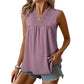 👚 50% RABATT! 💕Prickig ärmlös topp – V-ringning i spets, volanger, babydoll-passform 🌸