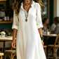 🌸 LIMITED-TIME 50% OFF! 💥 Bohemian Ruffle V-Neck Maxi Dress – Flowing Silhouette, Roll-Up Sleeves, Lightweight ✨