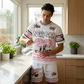 🔥50% RABATT HALVT PRIS👕🧍Herr Kortärmad 2-Delad Set ☀️Sommar tvådelat fritidsset