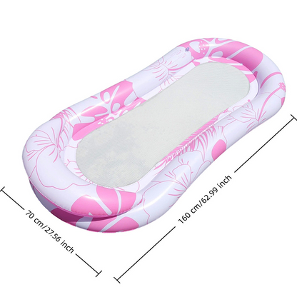 ⏰50% RABATT HALVT PRIS🔥🌊 Uppblåsbar Poolflotte Hängmatta med Mesh-center ☁️ Avslappnad vattenhängmatta för sommar 🏊‍♀️💦