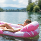 ⏰50% RABATT HALVT PRIS🔥🌊 Uppblåsbar Poolflotte Hängmatta med Mesh-center ☁️ Avslappnad vattenhängmatta för sommar 🏊‍♀️💦