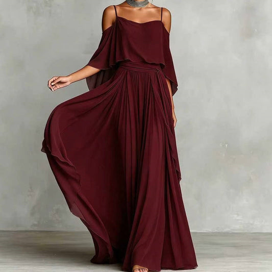 💃 Cold shoulder maxiklänning – elegant, flödande & perfekt för att framhäva axlarna, smickrande passform & mjukt fall 🌿