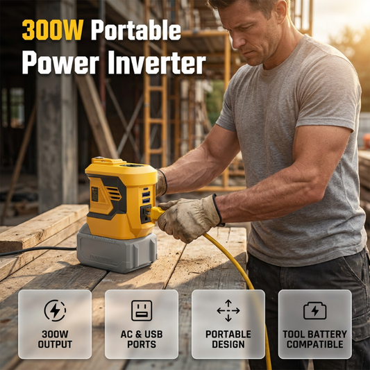 🔋 300W portabel inverter – 12V till 230V, med USB-portar, perfekt för laptop, mobil & kamera under resa & friluftsliv 🏕️