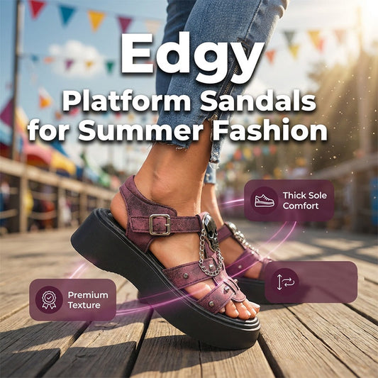 💀 50% RABATT HALVT PRIS 🔥 👠 Gotiska Plattformssandaler med Dödskalle för Dam 🖤Mörk stil plattforms skor 📿