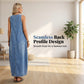👗50% RABATT HALVT PRIS🧵 Damklänning i denim, ärmlös maxilängd med fickor 👝