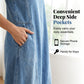 👗50% RABATT HALVT PRIS🧵 Damklänning i denim, ärmlös maxilängd med fickor 👝