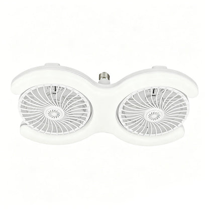 🌀 50% RABATT NU! 💡 Dubbelhovad LED-takfläkt med Belysning – 3 hastigheter & fjärrkontroll – 2 oberoende huvuden, perfekt för stora rum – snygg och tyst ✨🏠