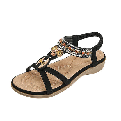 🌸 50% RABATT NU! 🌸 Damernas Bekväma Boho Platta Sandaler