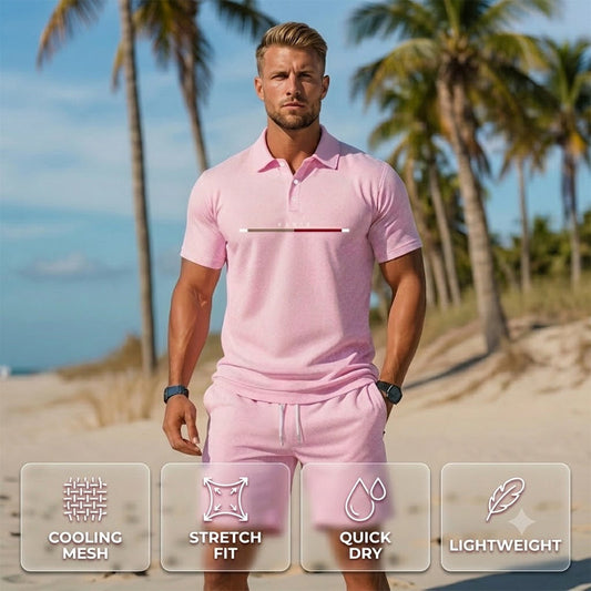 🏆SISTA DAGEN 50% RABATT🔥Herr Sommar Andningsbar Skjorta och Shorts Set