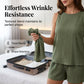 ☁️ 50% RABATT HALVT PRIS 🏡🚶 Damernas Casual Tvådelat Set – Ärmlös Topp med Bakslits och Shorts 💚