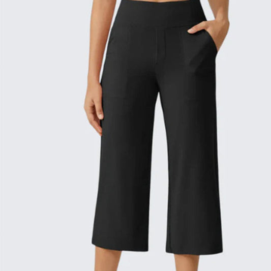 👖 50% RABATT NU! 🌿 Dambyxor med Vida Ben & Korta Ben – Sidfickor & Andningsbart – Mångsidigt & Bekvämt för Alla Tillfällen ☀️