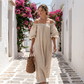 💃 Off-shoulder långklänning med lanternärmar – framhäver axlarna, döljer överarmarna & smickrar figuren, romantisk & chic 🌸