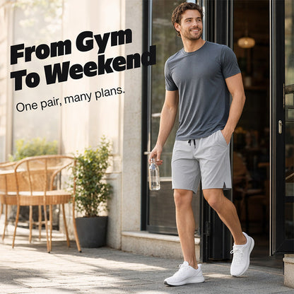 📢📢50% RABATT!! ⏰Herr Snabbtorkande Sportshorts med Dragkedjefickor