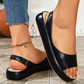 🔥 50% RABATT! 👡 Dam Platå-Sandaler ✨ Glänsande Design, Öppna Tår & Sportig för Sommar och Vardag