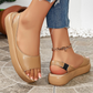 🔥 50% RABATT! 👡 Dam Platå-Sandaler ✨ Glänsande Design, Öppna Tår & Sportig för Sommar och Vardag