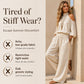 🎉 BEGRÄNSAD TID 50% RABATT! 🌸 Damtopp med kall axel & halsringning + Byxor med vida ben – Boho-elegans & linnelikt andningsbart material ✨