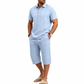 👕 50% RABATT NU! 🩳 Herr Sommarskjorta & Trekvartbyxor Set – Lätt, andningsbart & strandredo – Perfekt för semester & casual utflykter ☀️