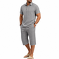 👕 50% RABATT NU! 🩳 Herr Sommarskjorta & Trekvartbyxor Set – Lätt, andningsbart & strandredo – Perfekt för semester & casual utflykter ☀️