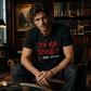 Rolig Tysk Slogan Herr Svart T-Shirt Casual Kortärmad Rund Hals Topp
