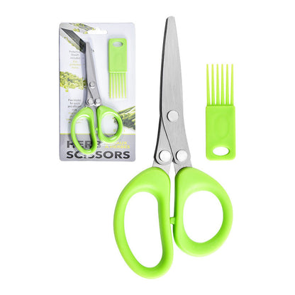 ✂️ 50 % RABATT! 🔥Hacka örter och grönsaker snabbare – flerskiktad kökssax i rostfritt stål med flera blad i ett klipp🥬