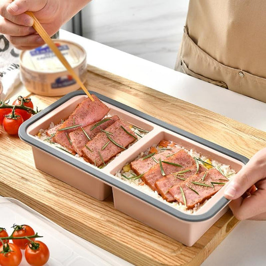 🍱 50% RABATT! 🥗 Silikonlåda för måltidsförberedelse – Uppdelad, med lock & återanvändbar ✨