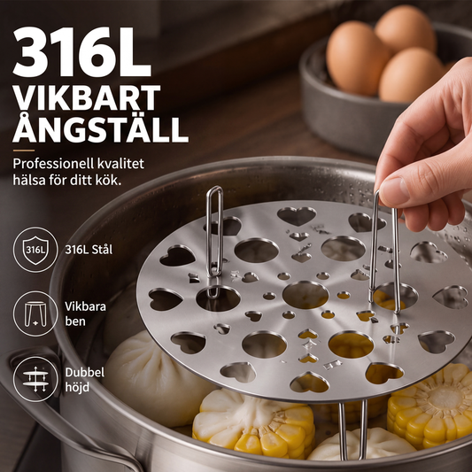 🥚 50% RABATT! ♨️ Hopfällbart äggångställ i rostfritt stål, används i kastruller för äggångning ✨
