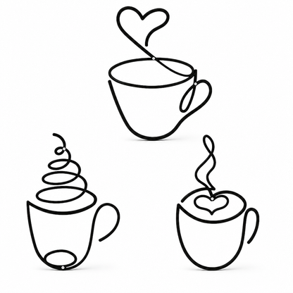 ⏳🔥TIDSBEGRÄNSAD 50% REA! ⏰Kreativ Metall Kaffekopp Väggkonst 20.3cm Hängande Järndekoration för Hem Café Inomhusväggdekoration☕️