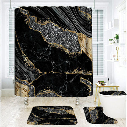 🛁50% RABATT✨ Elegant badrumsduschgardin med marmormönster, vattentät & lätt att rengöra, fräschar upp badrummet