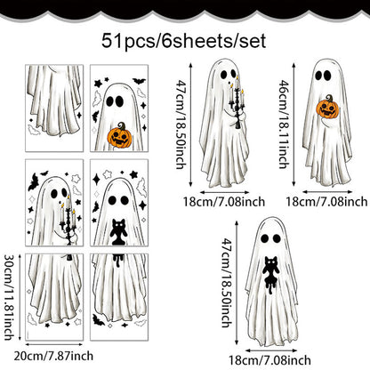 🎃50% RABATT👻 Söt Halloween-spöke fönsterdekal, statisk klister, enkel att sätta och ta bort