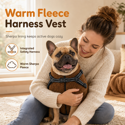📢📢50% RABATT NU!! ⏰Varm vinterjacka för hund med reflexband och sele för små och medelstora hundar