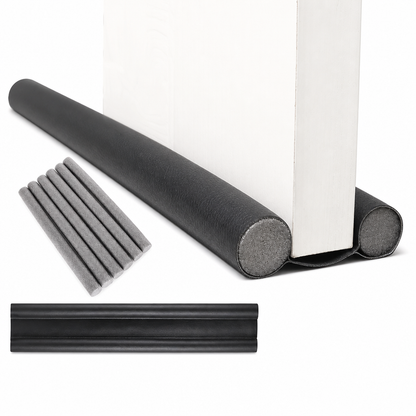 🚪50% RABATT💨DIY Slitstark Läder Dörrbottentätning – Vindtät och Insektsskyddad Sovrumsdörr Tätningslist, spar energi i hemmet✨