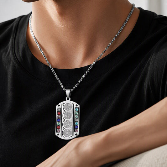 🛡️ Spara 50%! 🔱 Herrsmycke med skyddsberlock – Djärv design & meningsfull stil ✨