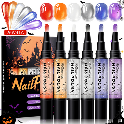 🎃 BEGRÄNSAT ERBJUDANDE 50% RABATT! ✨ Snabbtorkande Nagellackspennor för Halloween – Vattenbaserade, Luktfria & Exakt Nagelkonst 💅