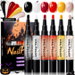 🎃 BEGRÄNSAT ERBJUDANDE 50% RABATT! ✨ Snabbtorkande Nagellackspennor för Halloween – Vattenbaserade, Luktfria & Exakt Nagelkonst 💅