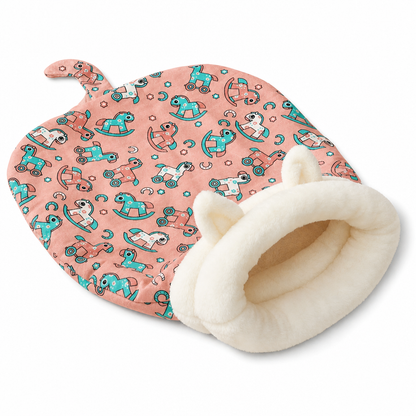 🛌50 % RABATT🐱Halvsluten varm sovsäck, mjuk djupsovande grottbo för husdjur med täcke för katter och små hundar