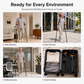 🦵 50% RABATT ✨ Hopfällbara underarmskryckor – stötdämpande fjäder, aluminiumram, halkskyddade fötter för rehabilitering🚶