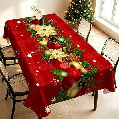 🎄 50 % RABATT✨Vattentät julbordsduk, skyddar bordet mot fläckar🏚️