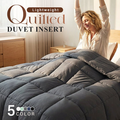 🛏️ 50 % RABATT ☁️ Lätt Andningsbart Quiltat Täcke – Dunalternativ, Boxsöm, Allergivänligt, Maskintvättbart 🛋️