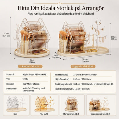 ✨50% rabatt!💅Genomskinlig roterande plast sminkorganisatör, ordnar dina skönhetsprodukter 🗂️