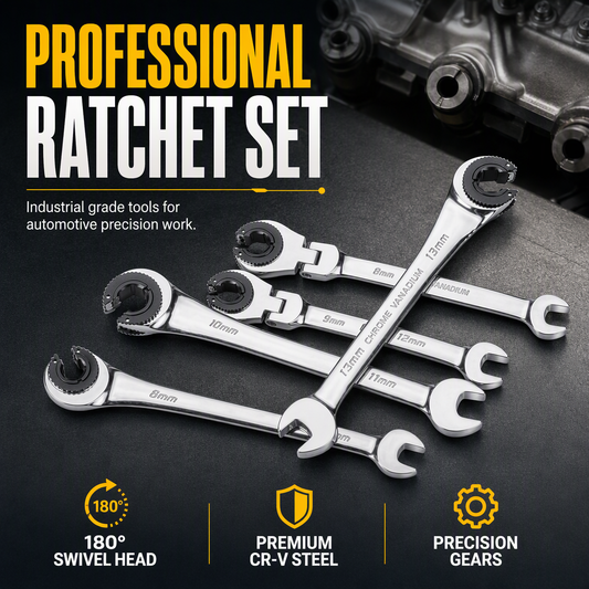🛠️ 50 % RABATT 🔩 Öppen spärrkombinyckel med flexibelt och fast huvud, praktisk för olika monteringsjobb ⚙️