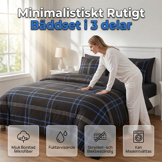 🛏️50% RABATT! 💙 Modernt minimaliskt geometriskt sängkläder Set, stilrent sänglinne för sovrummet ✨