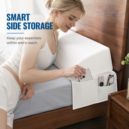 ✨ 50 % RABATT JUST NU✨Triangulär kilformad huvudgavelkudde med sidoficka🛏️