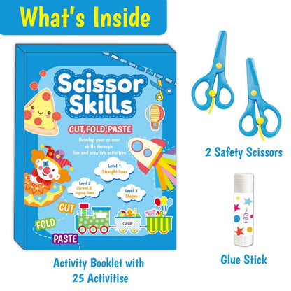 ✂️ 50 % RABATT NU! Set med aktivitetsböcker för barns saxfärdigheter – klippa, klistra och skapa med roliga mönster ✨